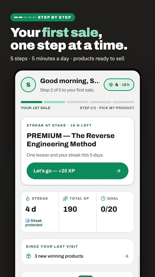 Dropshipping Hero app screen