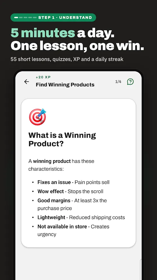 Dropshipping Hero app screen