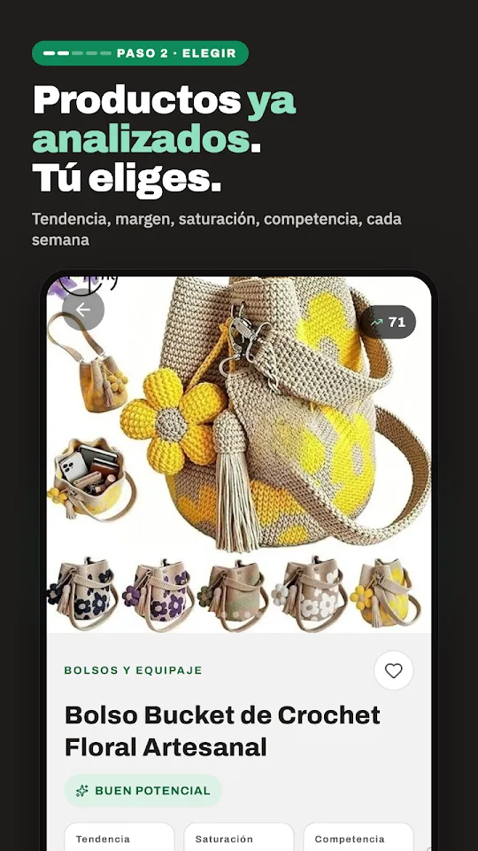 Pantalla de la aplicación Dropshipping Hero