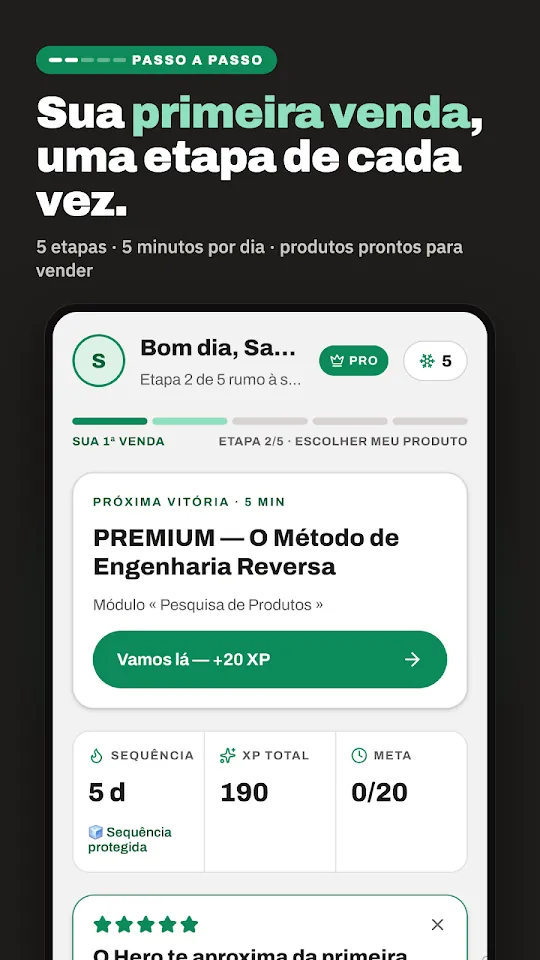 Tela do aplicativo Dropshipping Hero